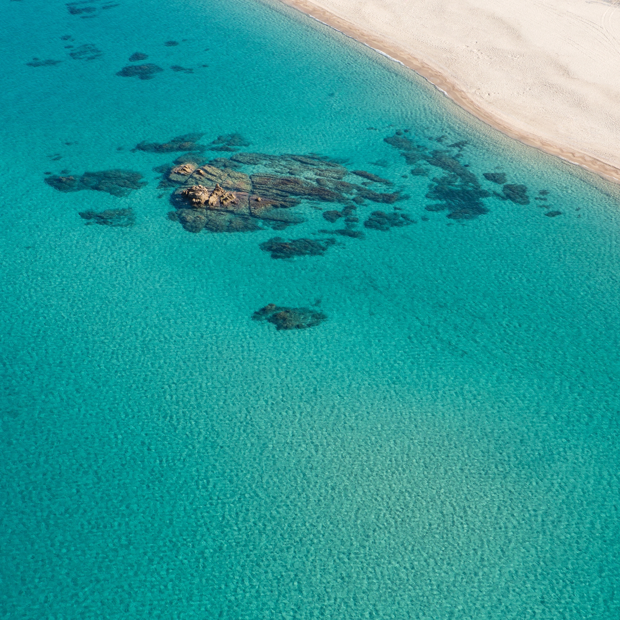 Plage d'eaux turquoises en Corse-du-Sud